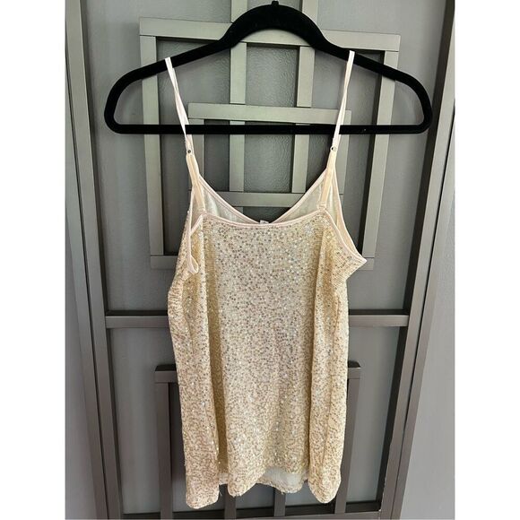 NWT Express gold cream sequins tank top S - Picture 4 of 5